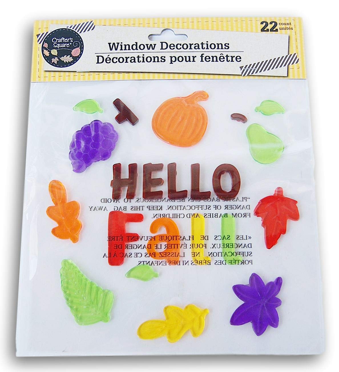 Autumn Fall Themed Gel Cling Set - Hello Fall - 22 Piece