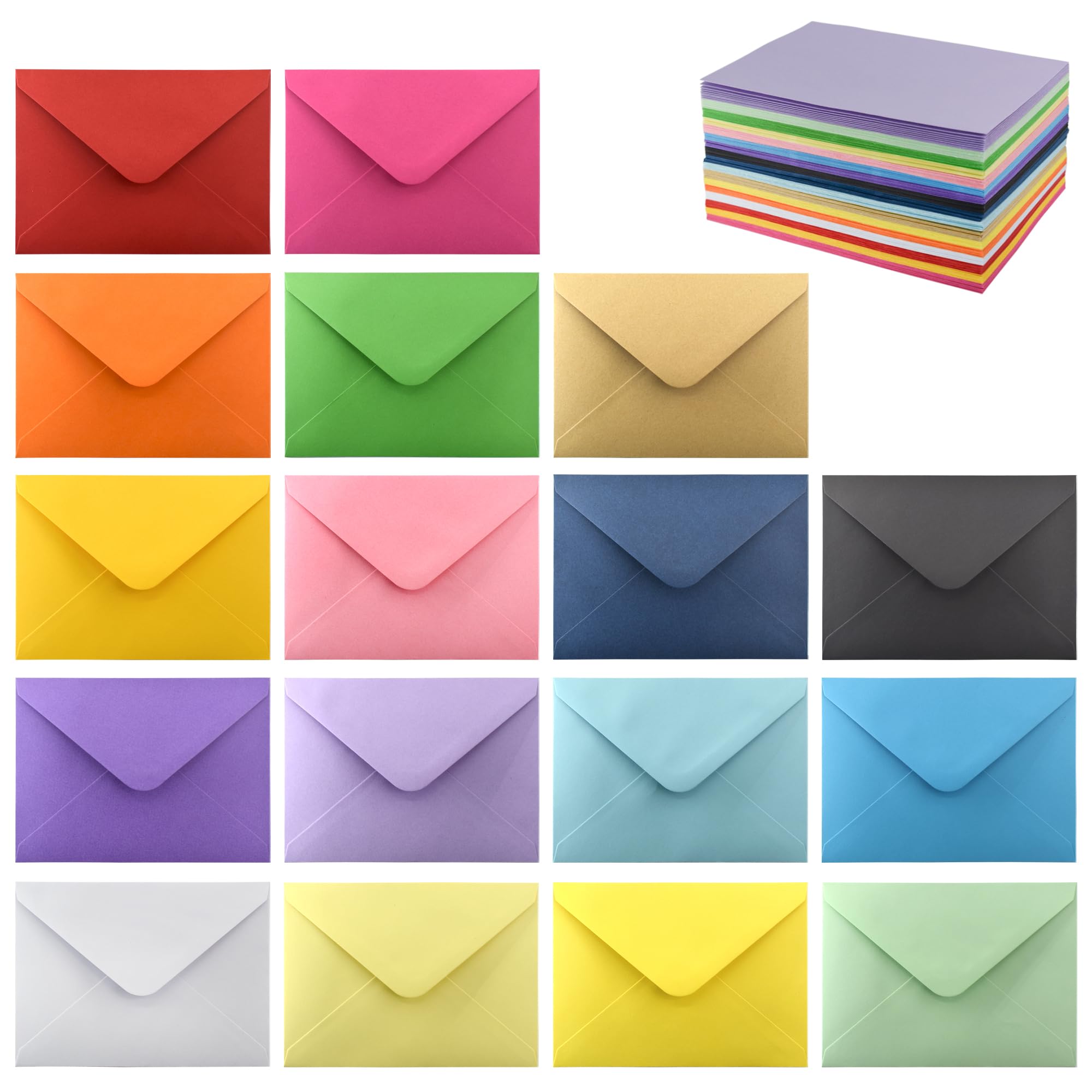 VANRA 170 Pack A7 Envelopes for Invitations Self Seal Colorful Envelopes Bulk for 5x7 Greeting Cards V Flap, Wedding Invitations, Photos, Graduation (17 Assorted Colors)
