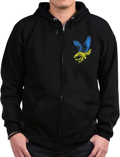 CafePress Sudadera con capucha con capucha y cremallera para hombre, con bandera de Ucrania, orgullo ucraniano