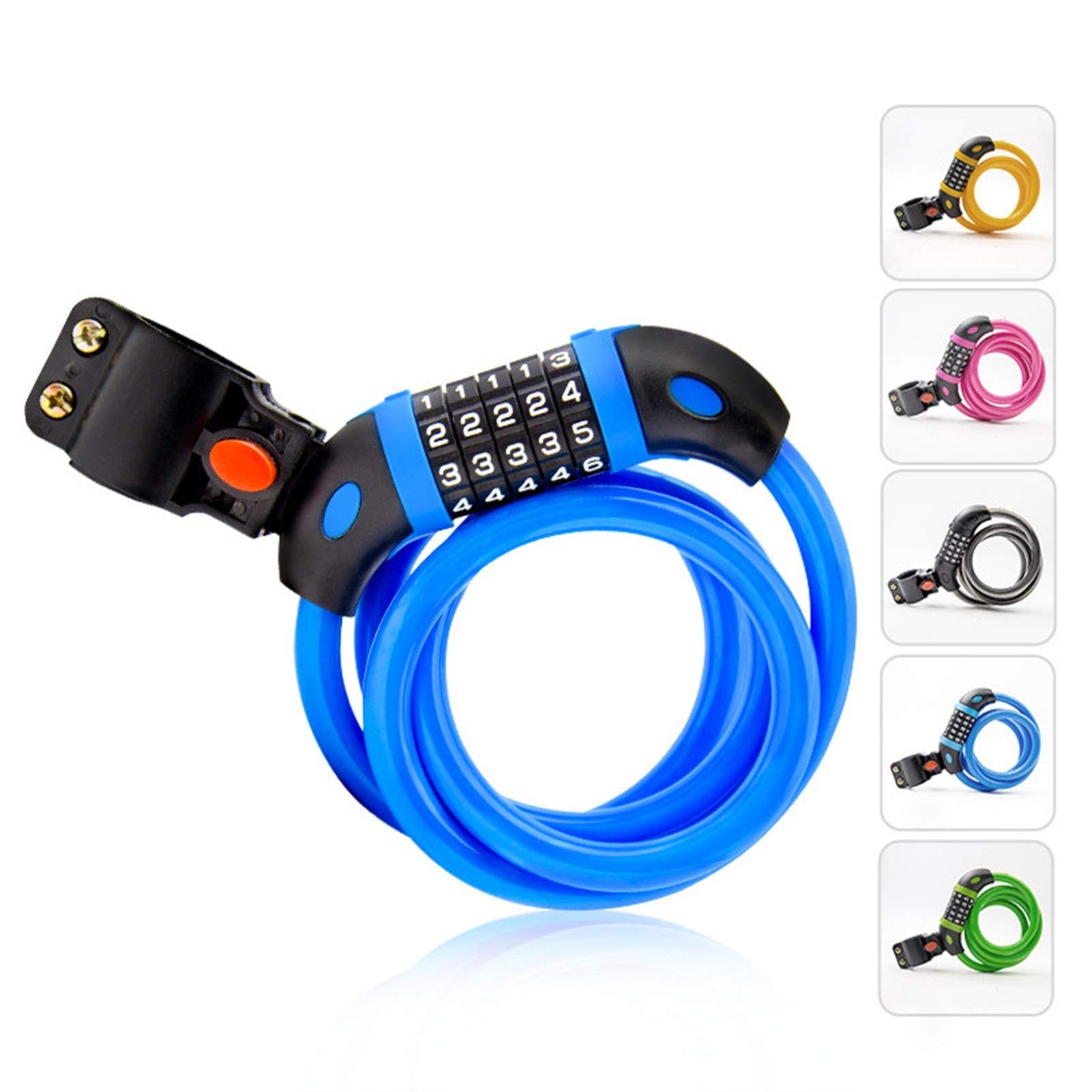 lucchetto digitale a combinazione per bicicletta, Lucchetto for bicicletta, lucchetto con combinazione codificata for bicicletta, accessori for lucchetto con filo d'acciaio(Black)