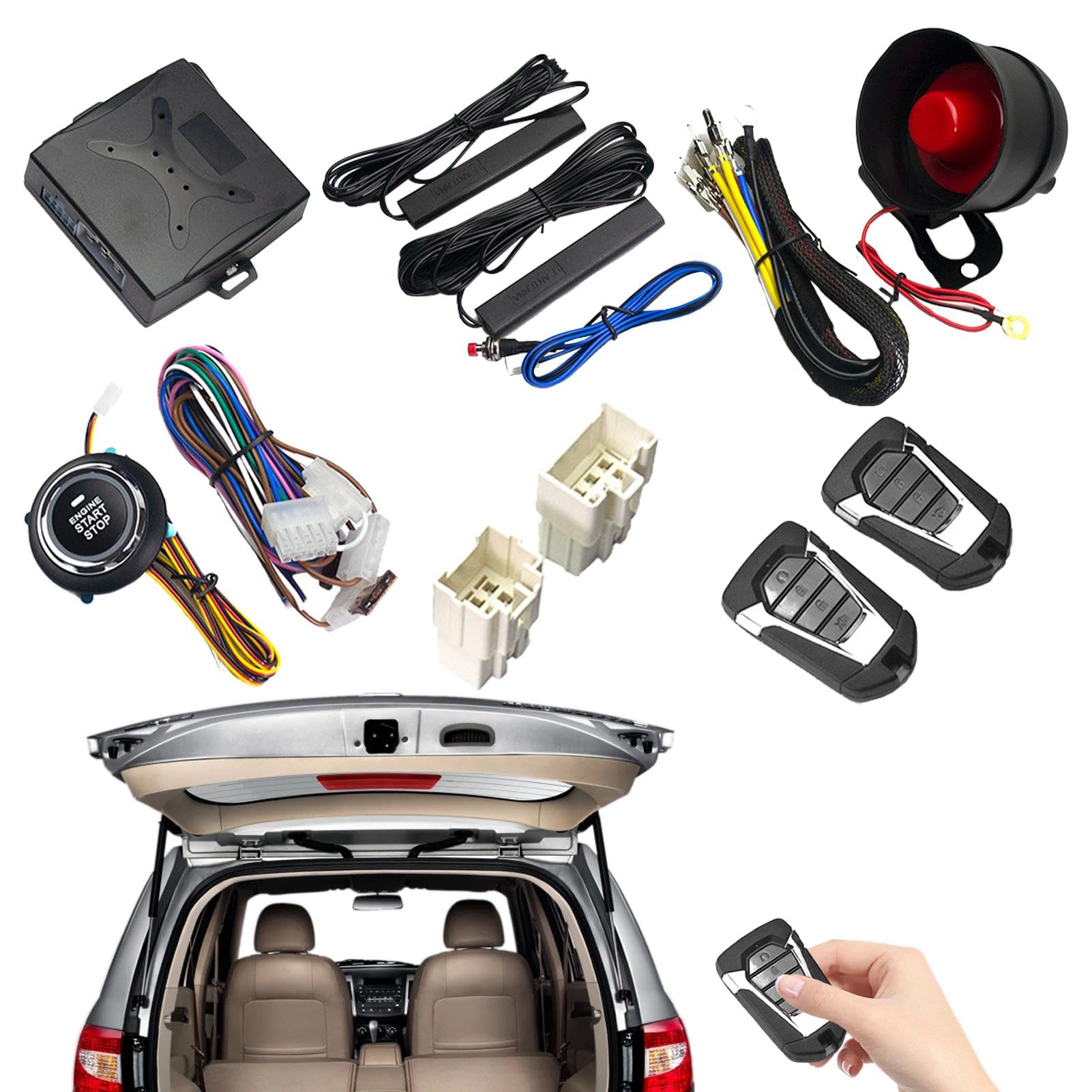 Alarma de coche automática, sistema de alarma de seguridad del coche,Sistema de inmovilización de alarma antirrobo - Sistemas de alarma antirrobo de seguridad Kit de encendido de pasiva san