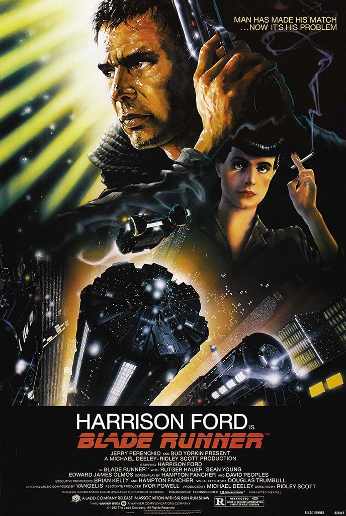 "Blade Runner" Movie Poster (1982, Ridley Scott, Harrison Ford) [A2 Size 42.0 x 59.4 cm, 16.53 x 23.39 inches]