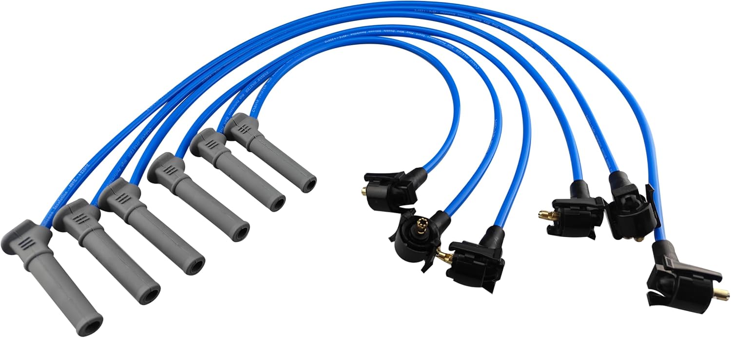 8.2MM High Performance Racing Spark Plug Wires Compatible with Ford Explorer (Sport Trac) Ranger Mazda B4000 Mercury Mountaineer SOHC 4.0L V6 2001-2011 Blue