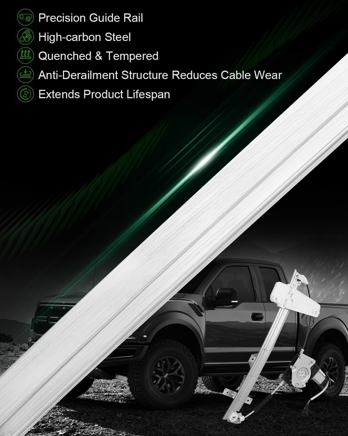 741-556 Front Left Driver Side Power Window Regulator with Motor for:-Jeep WJ Series Grand Cherokee 2000 2001 2002 2003 2004, Cherokee 2000, with 2 Pins OE# 55363287AA 55363287AB 55363287AC