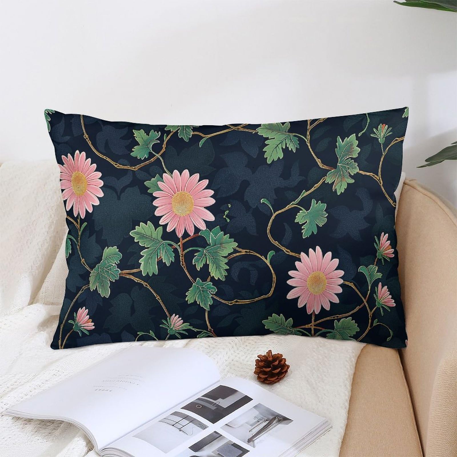NTVOWPZO Decoration Throw Pillow Covers 12 "x20 Pillowcases Covers Daisies and Vines Soft Pillowcases Modern Farmhouse Home Decor Sofa Cushions Covers for Couch Bed Living Room