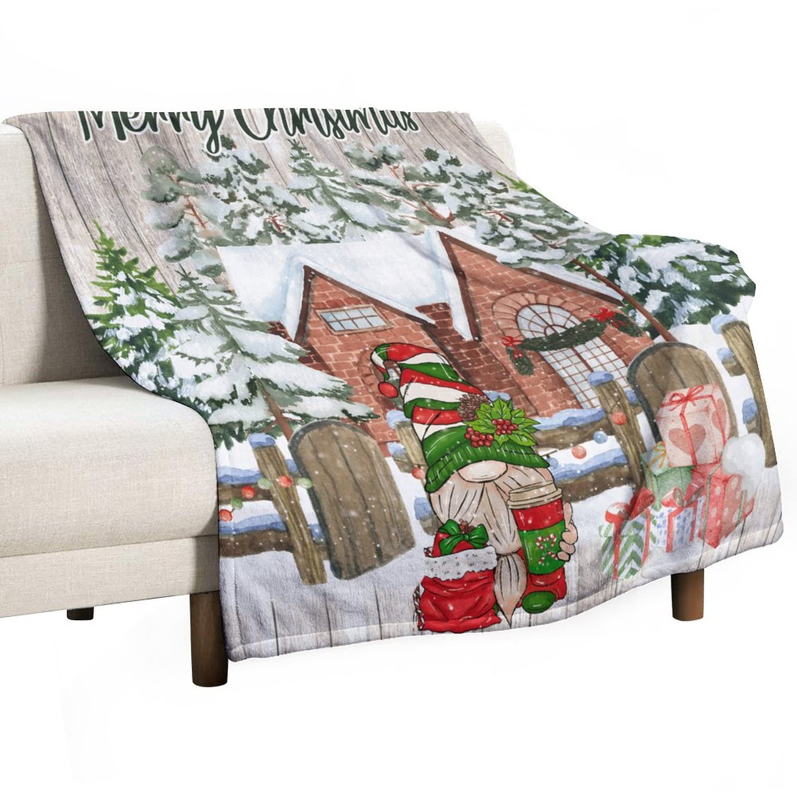 Couverture polaire motif gnome de Noël, le cadeau idéal pour le Nouvel An