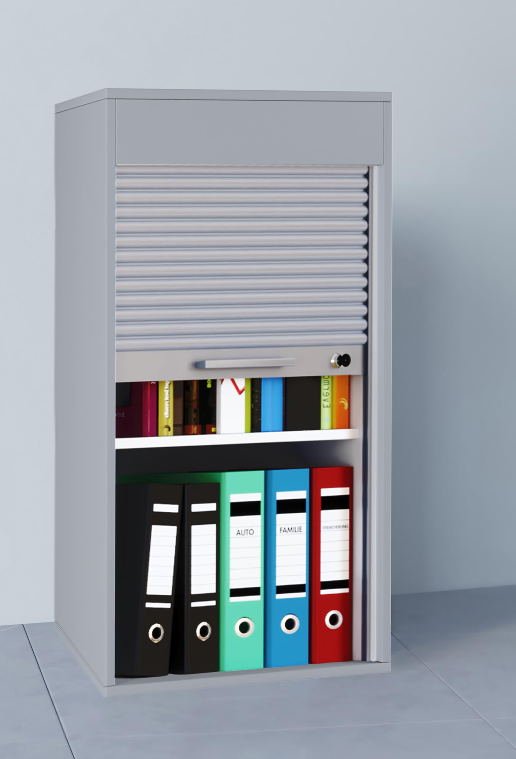 VCM Büroschrank | Aktenschrank mit Rollladen| Maße ca. H. 93 x B. 50 x T. 40 cm – Aktos L