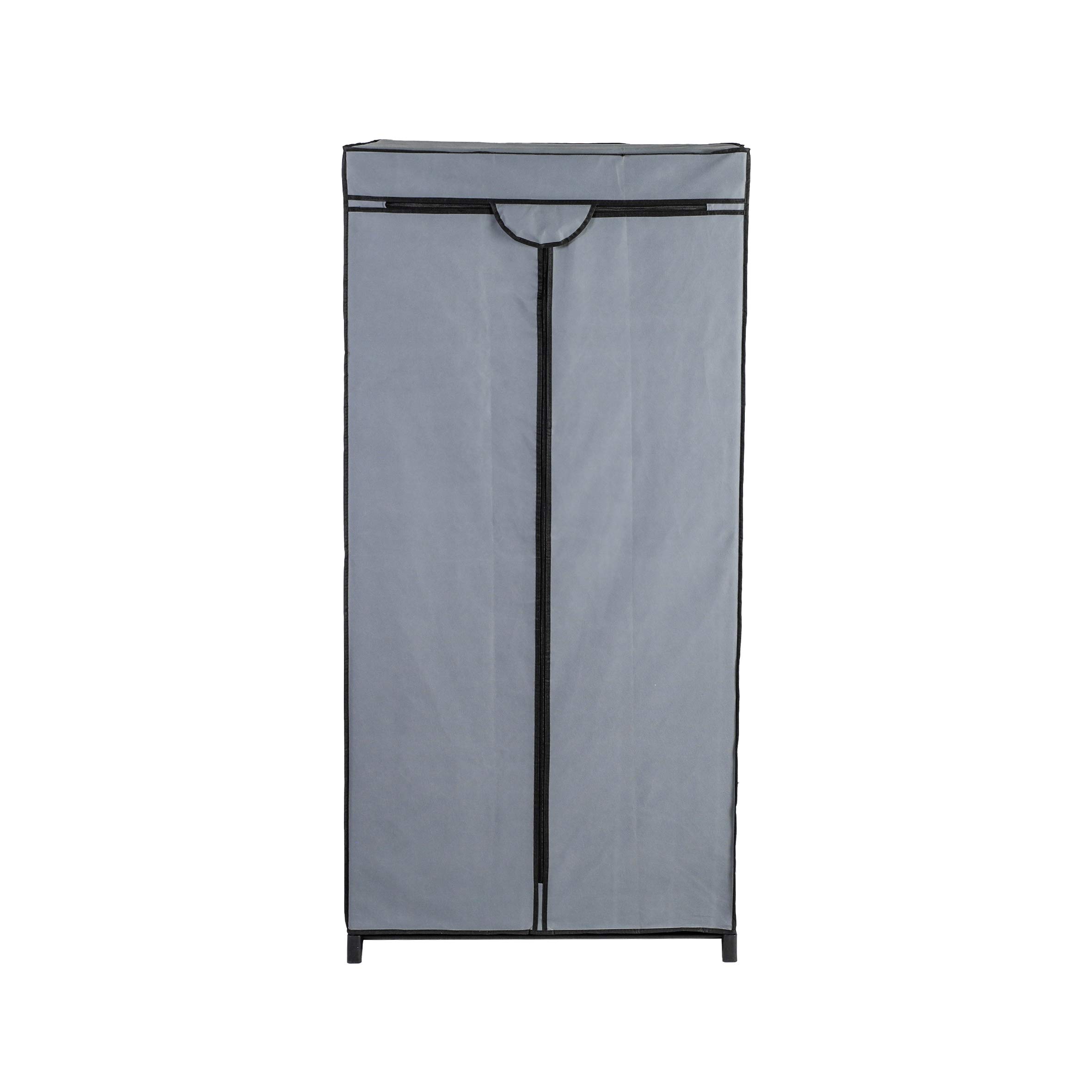axentia Stoffschrank, ca. 75 x 150 x 50 cm, Grau-schwarz
