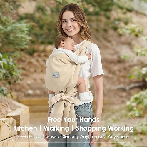 Miniatura 7 de Portabebés, portabebés ajustable para recién nacidos a niños pequeños (7-40 libras), para todas las estaciones, envoltura para bebé, talla única,