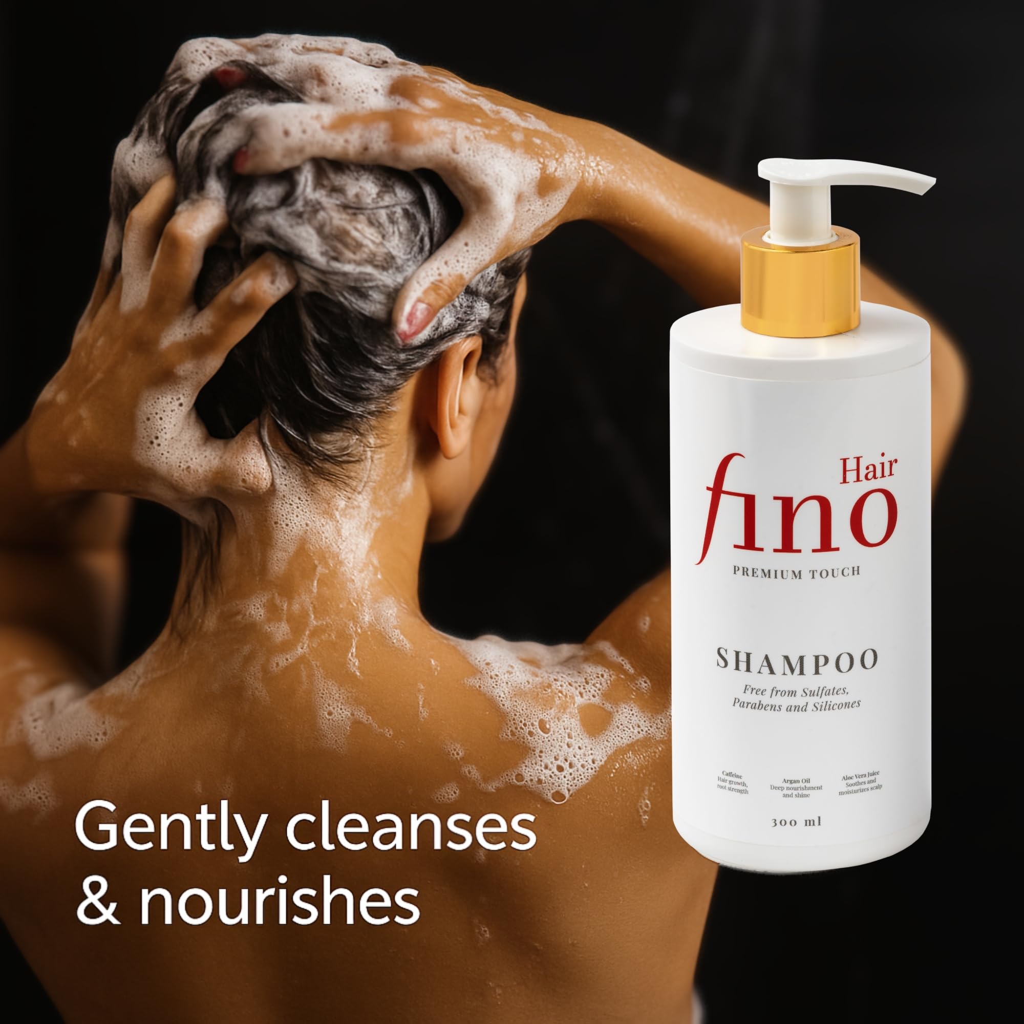 fino Hair Duo Shampooing & Après-shampooing - cheveux secs & abîmés | Biotine, kératine & caféine - soin, brillance & anti-frizz, sans silicones & parabènes