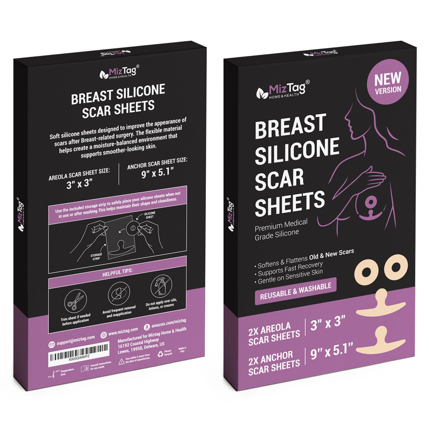 Breast reduction recovery supplies after surgery needs - Silicone scar sheets for surgical scars - Comfortable under Post op Bra