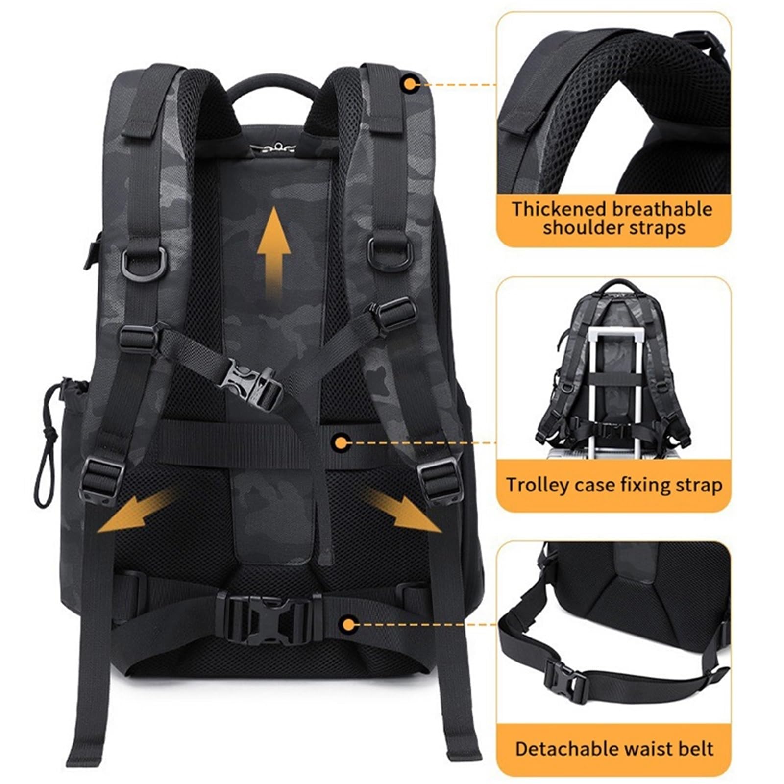 Zaino Fotografico Zaino fotografico Borsa for fotocamera reflex in tela for esterno di grande capacità fotografica con scomparto superiore e inferiore