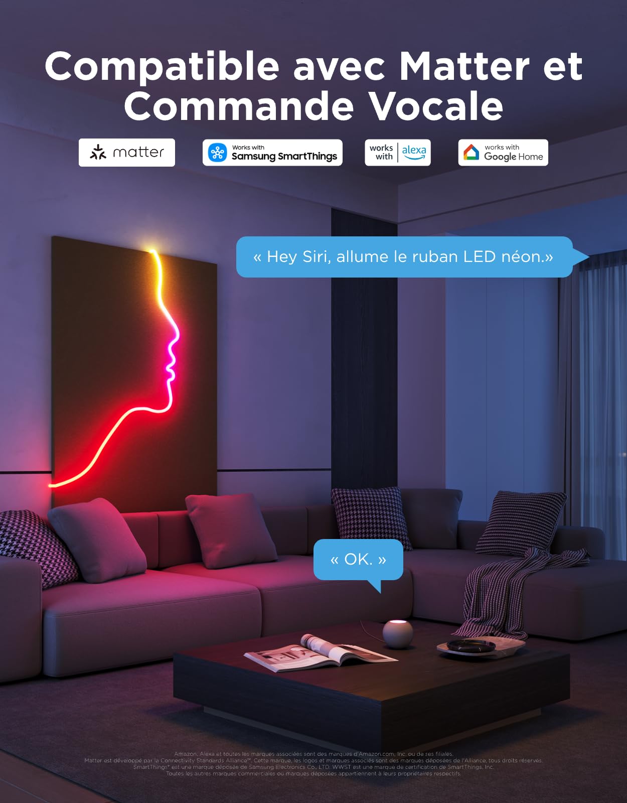 Govee Neon Rope Light 2, RGBIC Ruban LED Néon 5m, Effets d'éclairage DIY