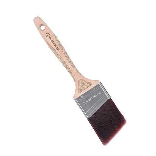 ROLLINGDOG Brocha Angular Doberman de 6,3 cm con Mango de Madera de Haya y Grabado láser, estándar Profesional, Cortar en líneas limpias y Rectas