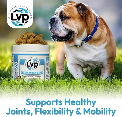 Miniatura 8 de Suplementos para perros para cadera y articulaciones, aceite de krill y glucosamina masticables suaves, suplemento articular para perros con aceite