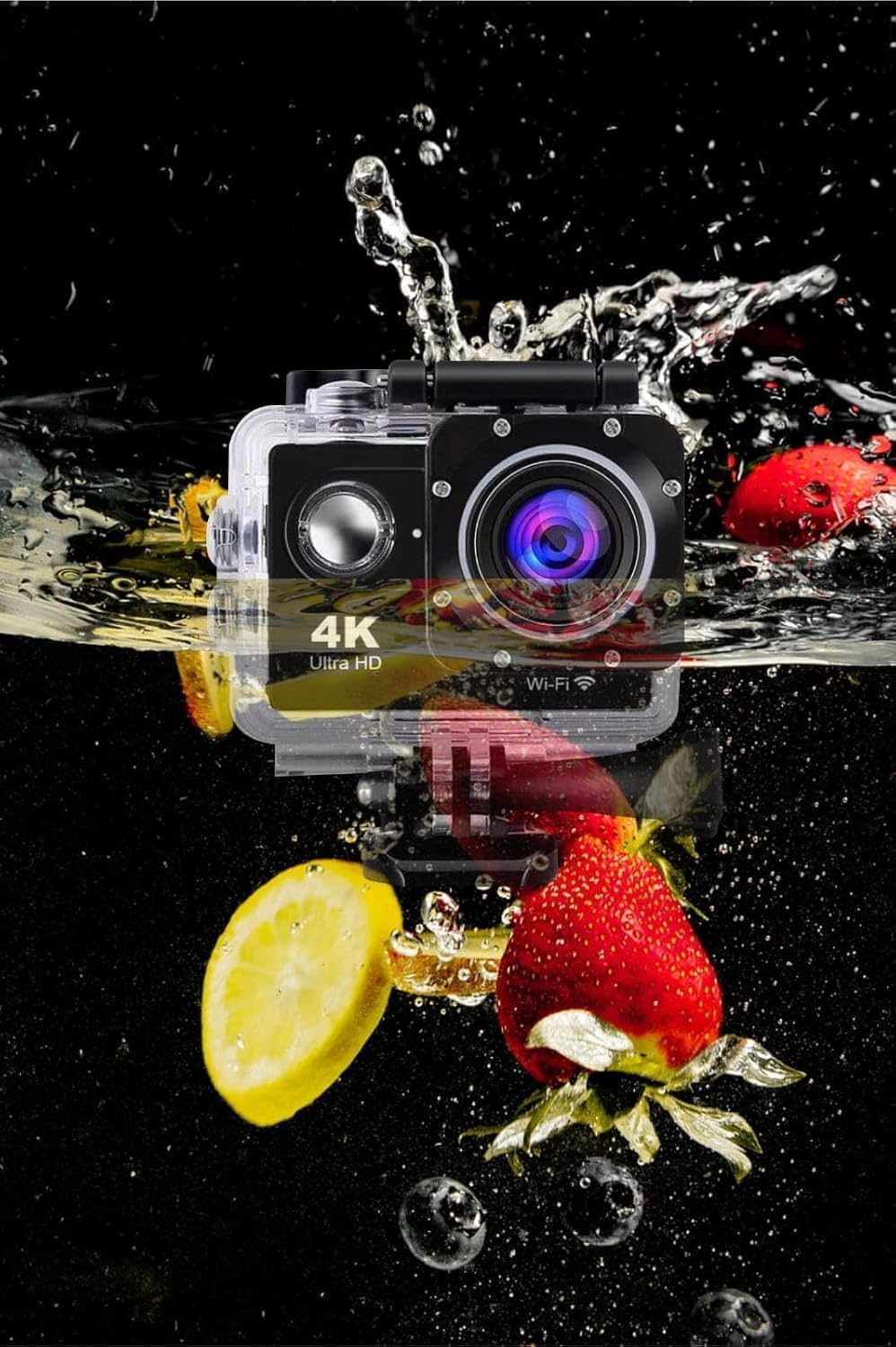 VYNEX 4K Ultra HD Action Camera with WiFi | 30m Waterproof Sports Cam 170° Wide Angle | 30fps Recording & Micro HDMI Port | Ideal for Outdoor & Underwater Adventures| 2