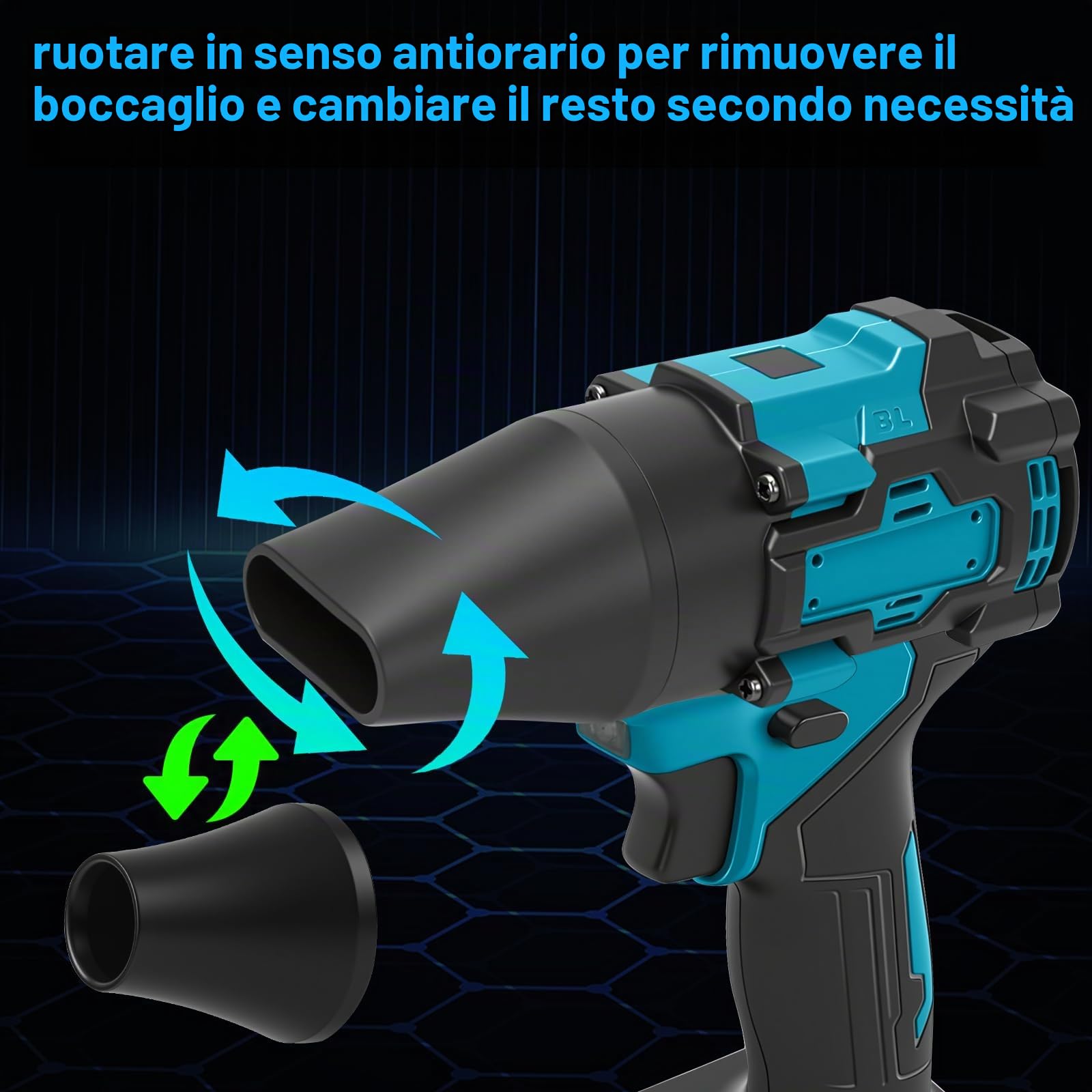 Soffiatore senza fili e aspirapolvere manuale 2 in 1 per batteria Makita da 18 V (senza batteria) | Aspirapolvere ad aria compressa, senza spazzole, 150 W, portatile, con 5 ugelli per auto, casa, ufficio, cucina