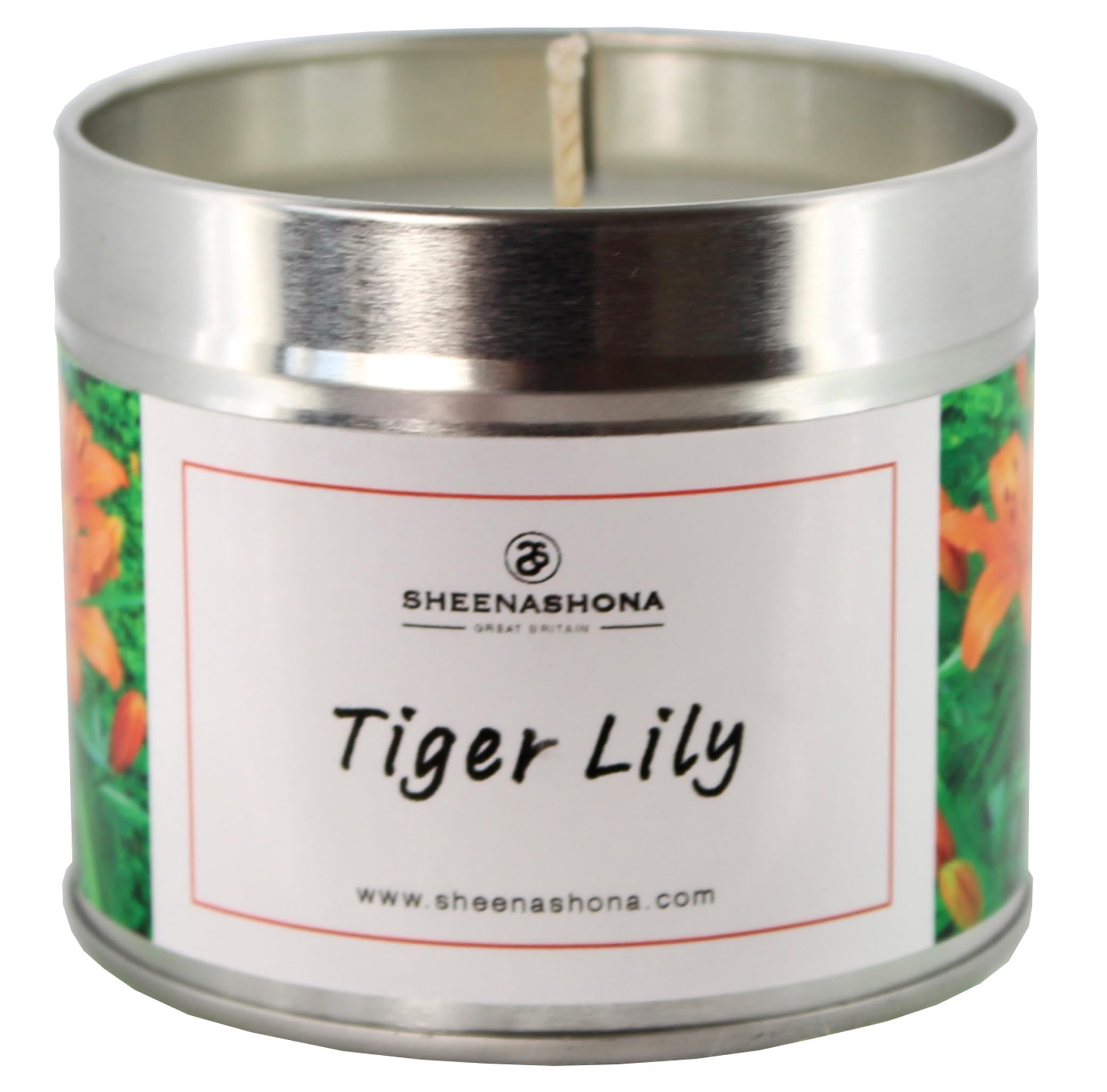 Sheenashona Scented Tiger Lily Candle Tin - Handmade by Artisans in SOYA Wax