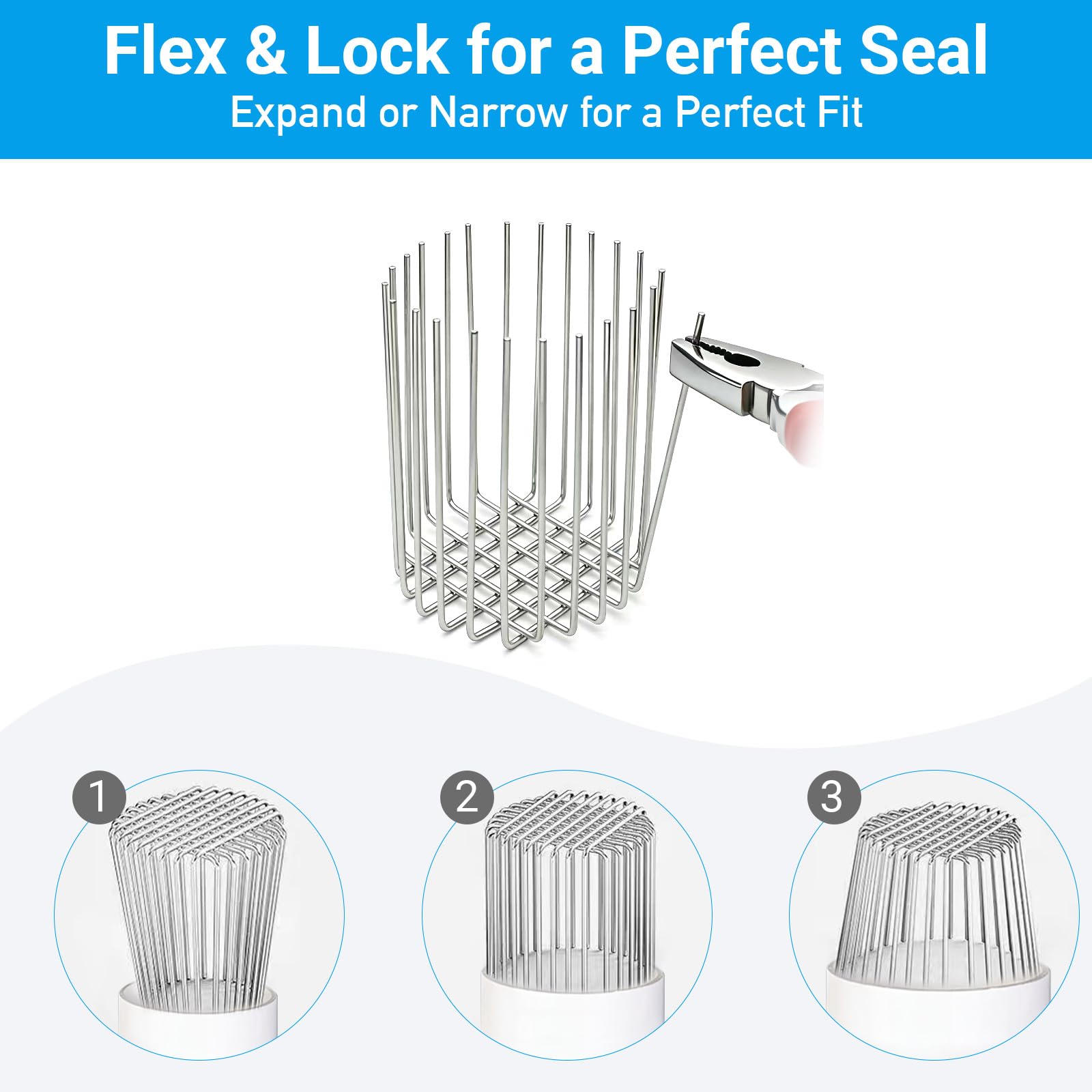 2 protectores de canalón de acero inoxidable (se adapta a tubos de 6 a 6.3 pulgadas), filtro de hojas expandible y cubierta de drenaje de techo, solución de pantalla de metal resistente para
