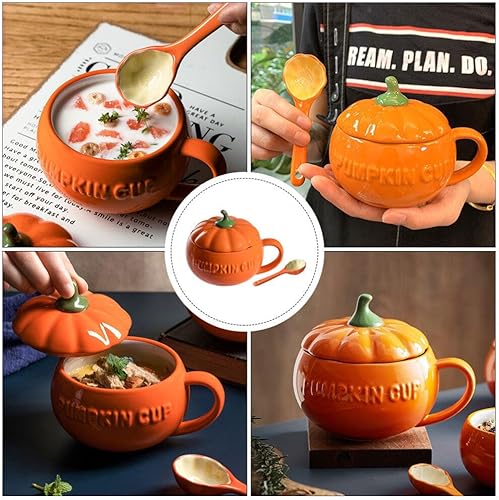 Miniatura 8 de STOBOK Taza de calabaza Taza de sopa Taza de la mañana Taza de desayuno Taza de agua de porcelana Tazas de fiesta de Halloween Taza de leche Taza de