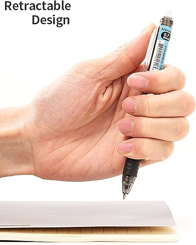 Miniatura 4 de Alanes Bolígrafos de gel borrables retráctiles punta fina 0028in desaparece los errores paquete de 3 bolígrafos de tinta azul para dibujar