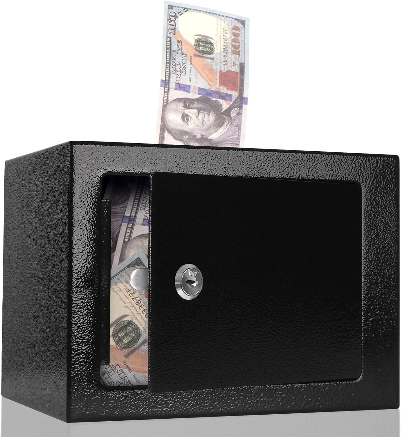 Piggy Bank Safe for Adult with Key, Large Metal Money Bank, Boy and Girl Coin Jar for Honeymoon Trips, Birthday Gifts, College Funds, Car Funds