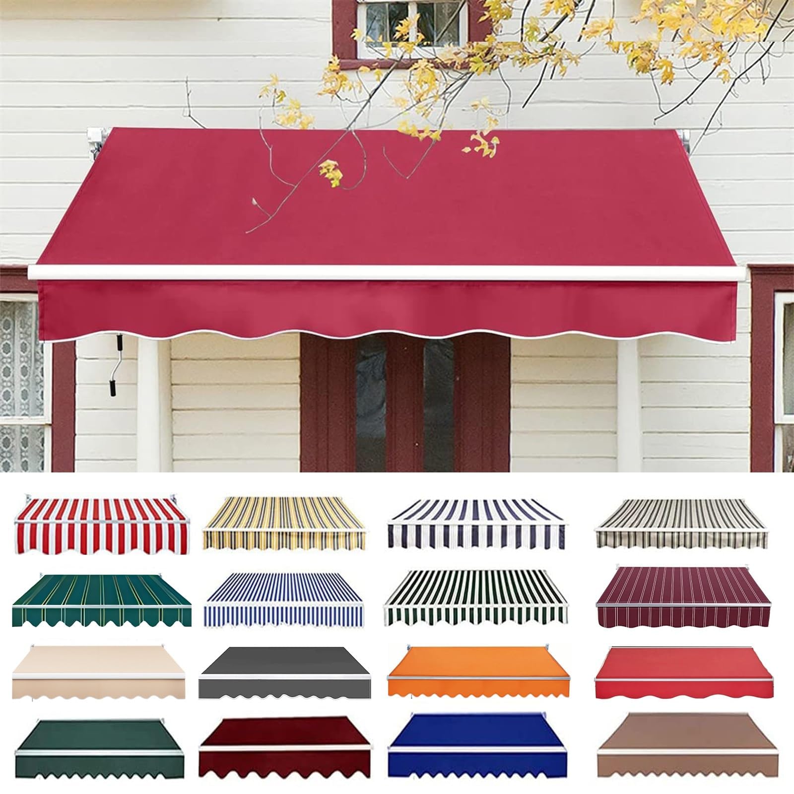 SAYEYBU Retractable Awning Fabric Replacement, Outdoor Sunshade Canopy Awning Cover Uv Protection Waterproof 100% Polyester Sun Shade Shelter for Yard, Deck, Balcony,05,(22.9x9.8ft) 7x3m