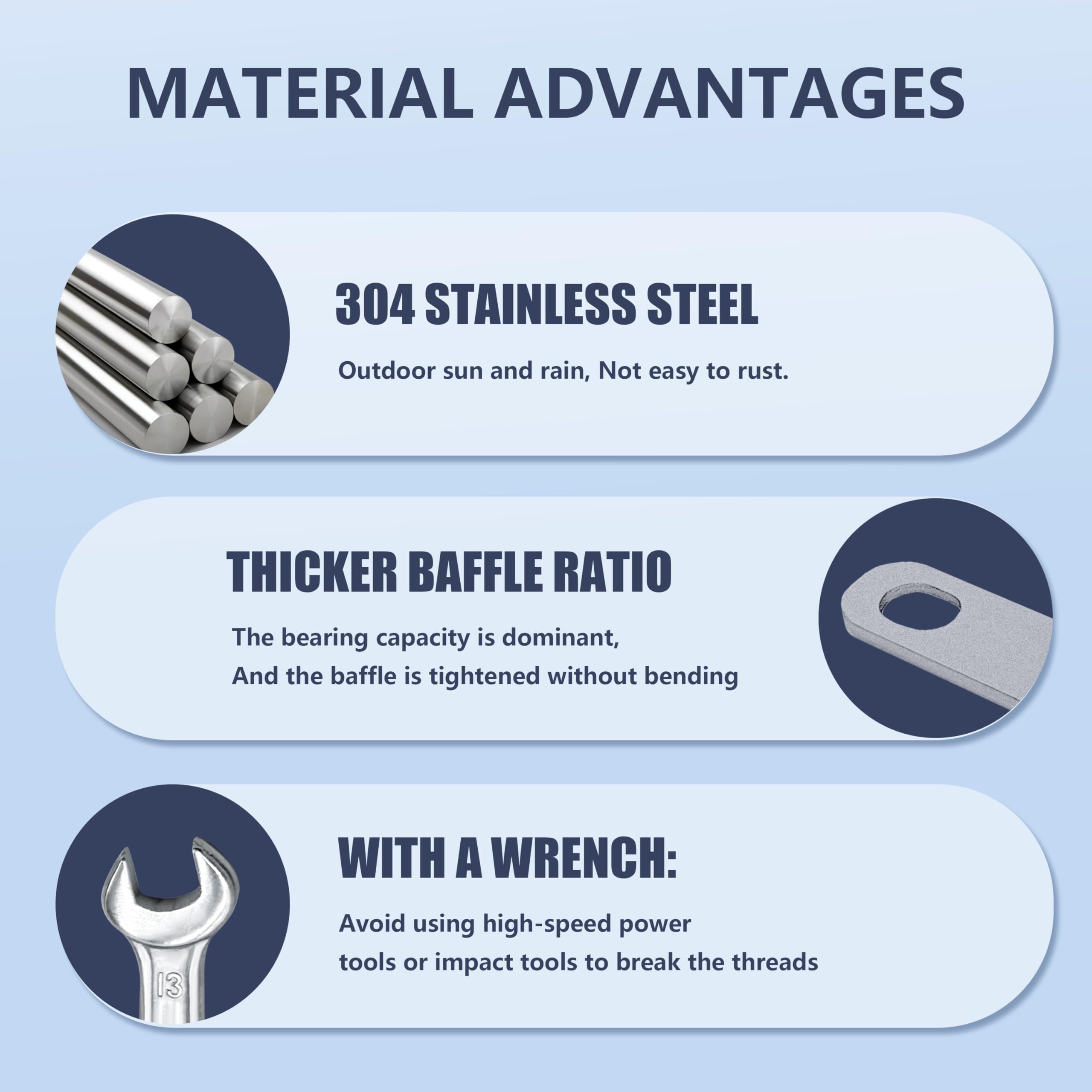 M8 Stainless Steel U-Bolts - 4 Sets, FREE SHIPPING -4 M8 Stainless Steel U-Bolts - 4 Sets, FREE SHIPPING -4