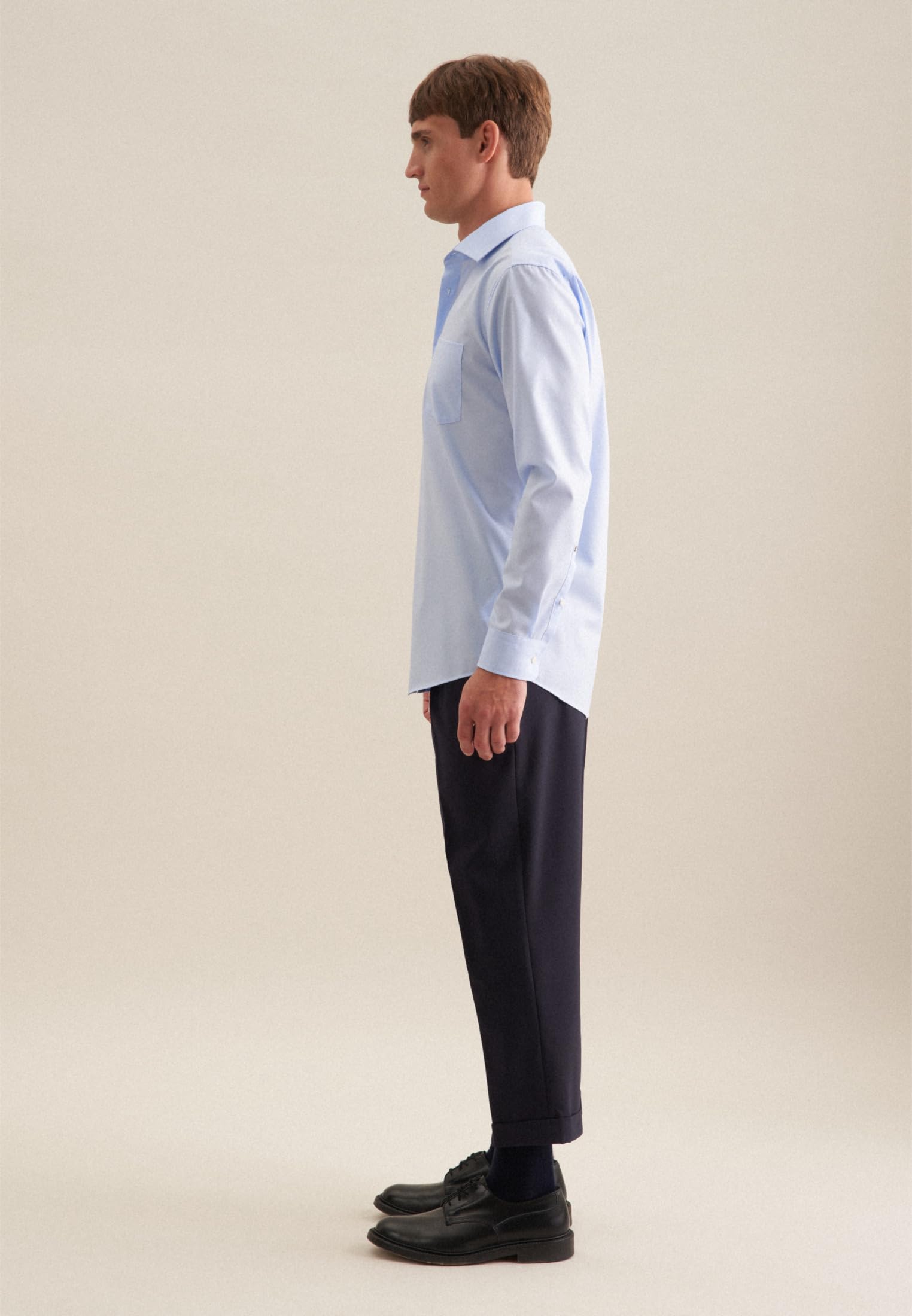 Seidensticker Camicia Business Tailored Fit da Uomo con Collo Kent, a maniche lunghe