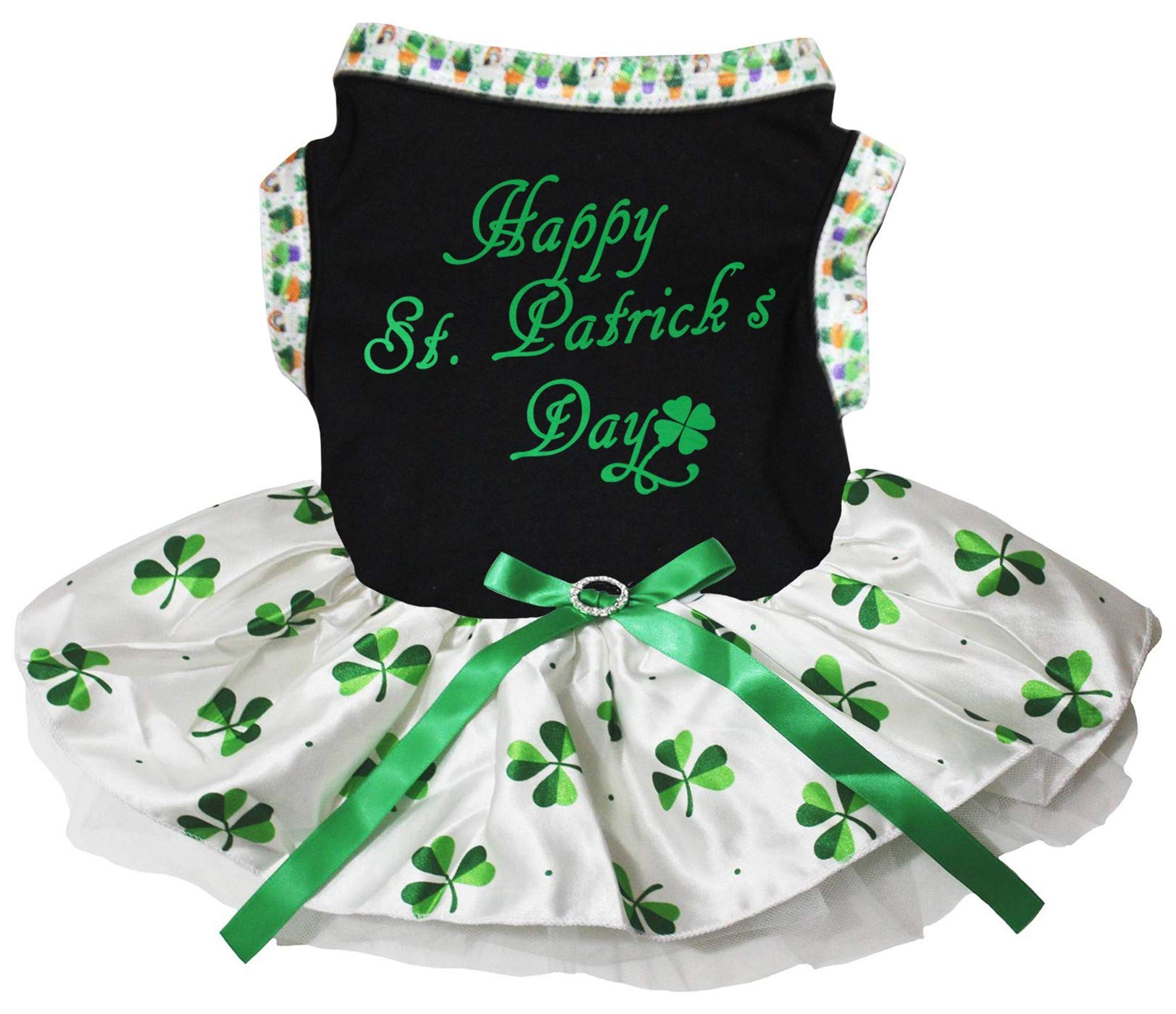 Robe pour chien trèfles noir S St Patrick anti-irritation vêtement souple