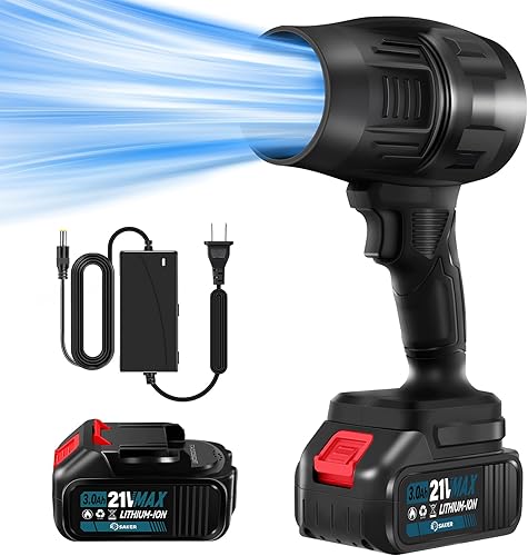 Saker Soplador de hojas inalámbrico portátil limpiador de polvo portátil soplador ligero de mano 180000 RPM con velocidad ajustable para limpieza de