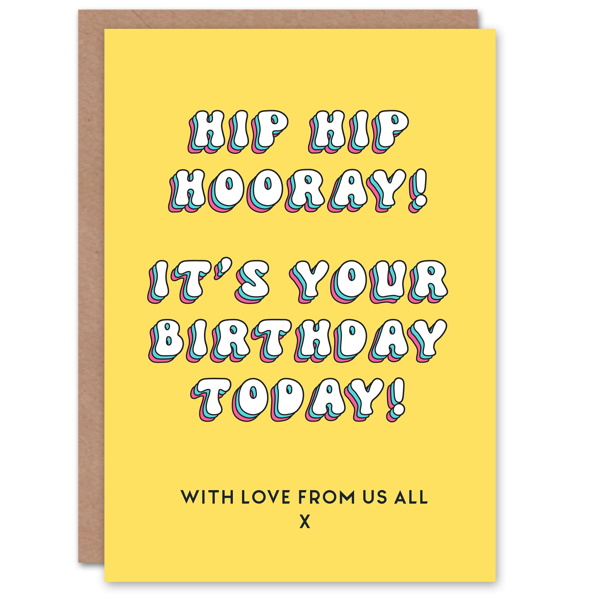 Artery8 Birthday Card Hip Hip Hooray From Us All For Her Gran Sister Niece Daughter Wife Woman Greeting Card