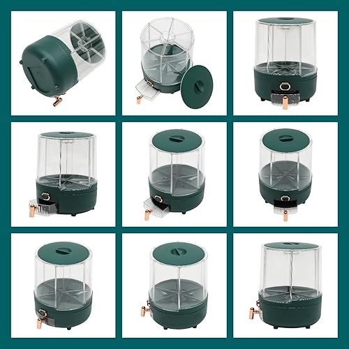 Miniatura 4 de Dispensador de cereales, Dispensador de grano giratorio de 360 de 6 rejillas, Dispensador de arroz transparente sellado 6 en 1, Contenedor de