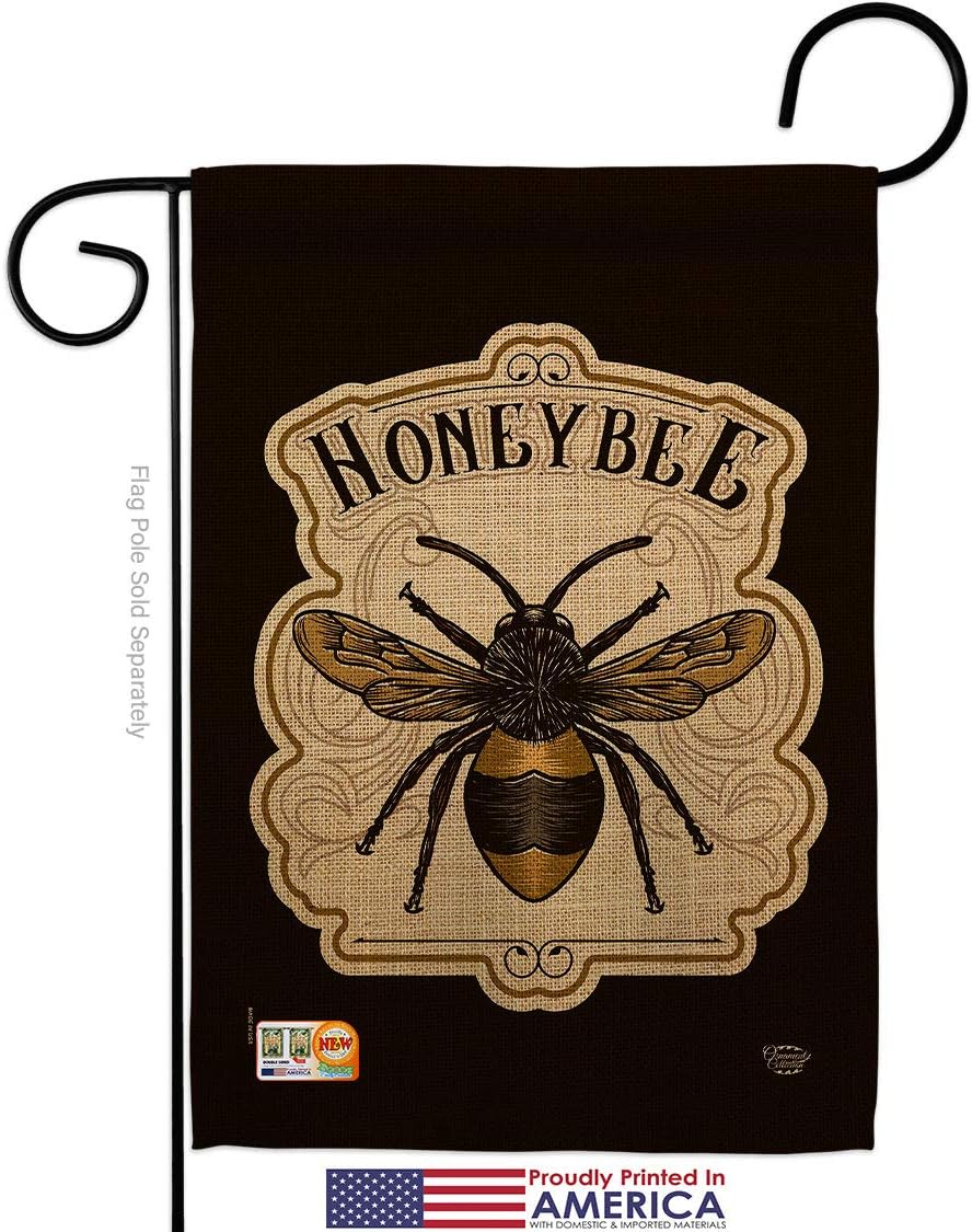 Bee Garden Flag Set Wall Holder Friends Butterfly Ladybugs Dragonfly Springtime Insect Natural Wildlife Small Decorative Gift Yard House Banner Made In USA 13 X 18.5