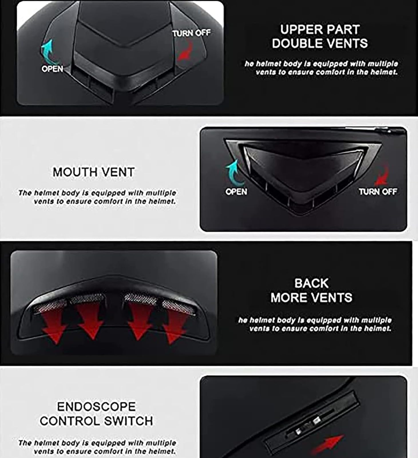 Caimcie Motorrad Integralhelm Klappbar - DOT/ECE Zertifiziert Mit Doppelvisier