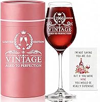 Vista 11 de Regalos de 30 cumpleaños para mujeres, copa de vino vintage de 18 onzas con tallo de 1996, información de la antigüedad de 1996, regalos