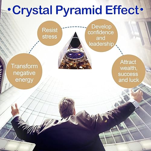 Miniatura 6 de EternalOrgone Galaxia Serie Pirámide de Orgón Esfera de Cristal de Obsidiana con Amatista Natural Piedra de Cristal Resina Orgonita Curaciones