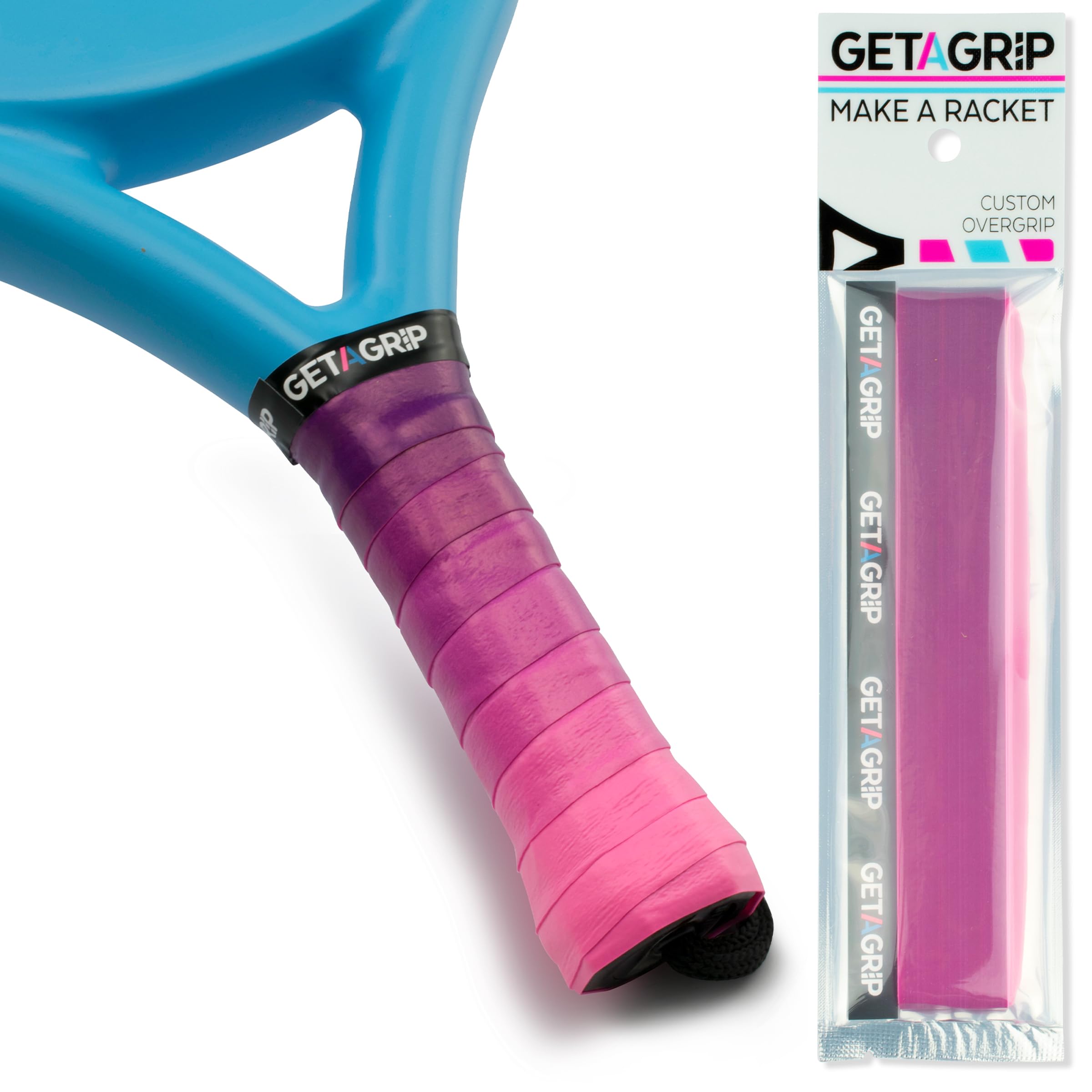 GET A GRIP – Custom Padel Racket Overgrips – Anti-Slip/Quick-Drying Padel Grip Tape – Precut Tennis & Squash Grip with Finishing Tape – Perfect Padel Gift (Cascade, 1 Grip)