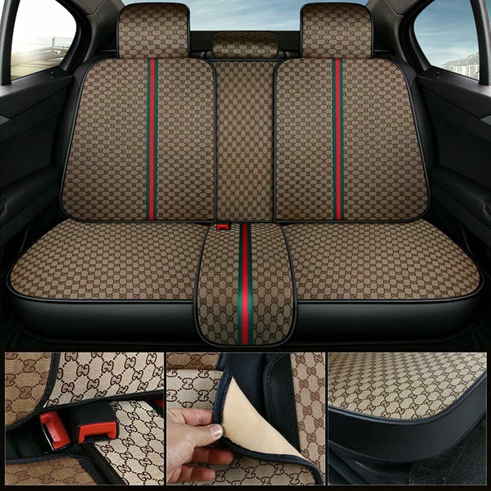 Car Seat Covers Full Set, Car Seat Covers with Headrest ,Lumbar Pillow and Steering Wheel Cover Vehicle Cushion Cover for Cars SUV Pick-up Truck Universal Fit Set for 5 Seats Car (Black) : Automotive