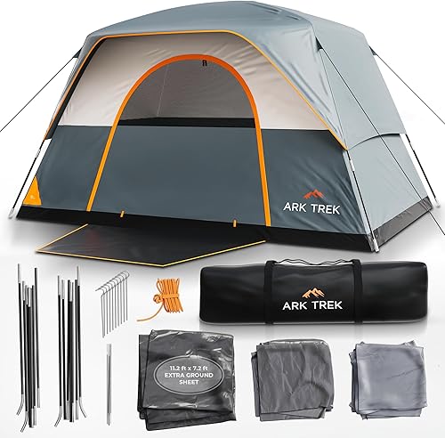 Miniatura 1 de ArkTrek - Carpas para 6 personas para campamento, robusta tienda de campaña familiar con hoja de tierra, cubierta de lluvia, Powerport, cómoda,