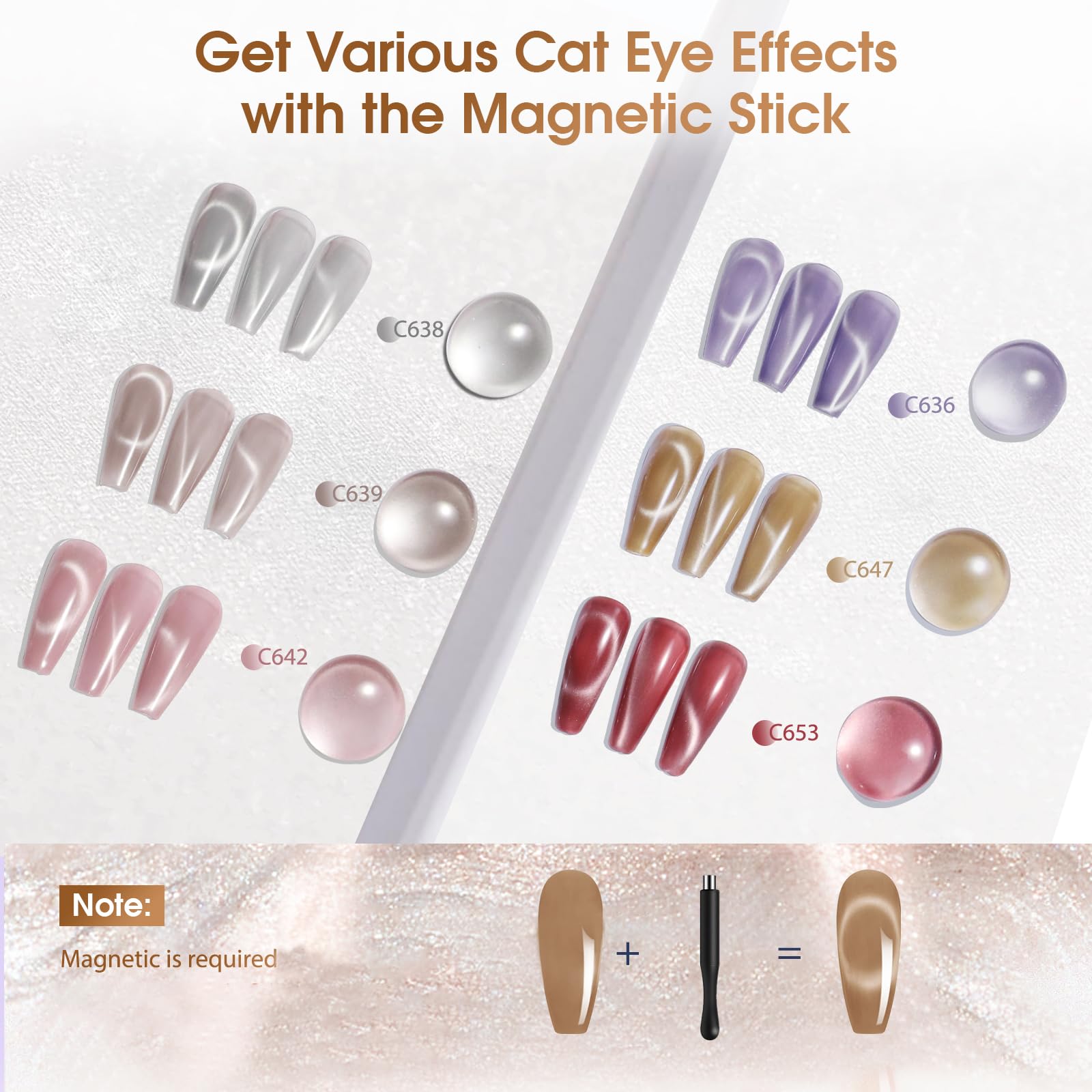 ROSALIND Smalto Semipermanente Unghie Magnetico, 6 Colori Grigio Rosa Viola Rosso Jelly Crystal Cat Eye Smalti Semipermanenti per Unghie, Soak Off UV/LED Smalto Gel Cat Eye Manicure Regalo
