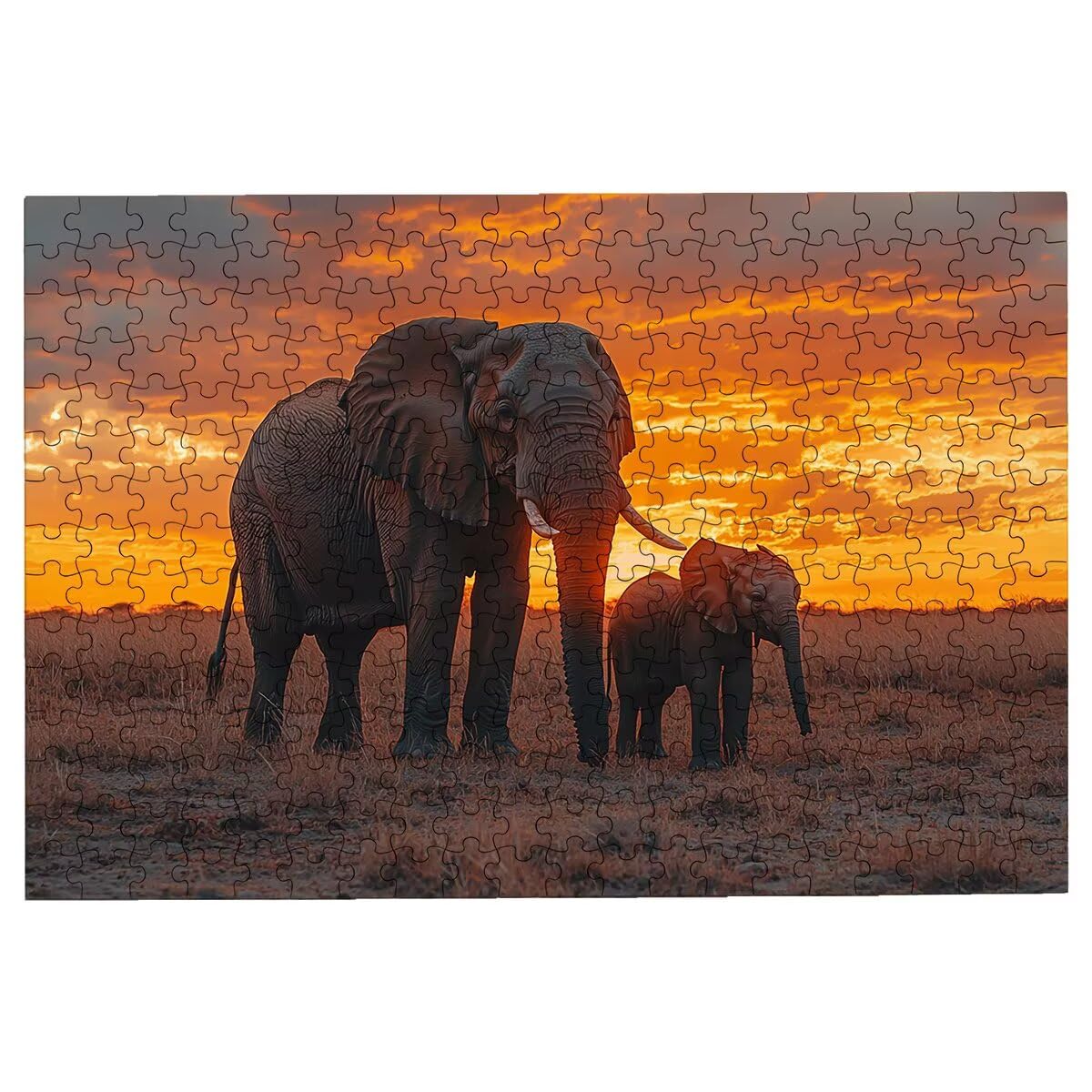 Puzzle 4000 Teile Elefant, Wiese Puzzle 4000 Teile Erwachsene, Klassische Puzzles für Erwachsene, Challenging Puzzel für Die Ganze Familie, Holzpuzzle Geschenke für Frauen, Deko Wohnzimmer -3312