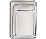 Nordic Ware Naturals 3 Piece Set - USA Made Aluminum Commercial Quality Sheet Pan for Baking or Roasting, Encapsulated Galvanized Steel Rim Prevents Warping; Half Sheet, Jelly Roll and Quarter Sheet