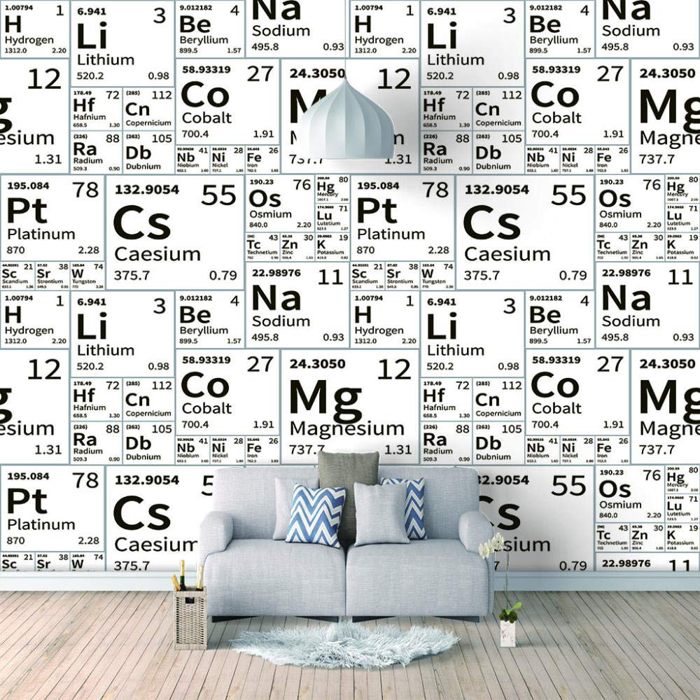 JFSZSD Photo Wallpaper Tabla periódica Wallpaper Living Room Bedroom Office Corridor Decoration Murals Modern Wall Decoration 200CMx175CM