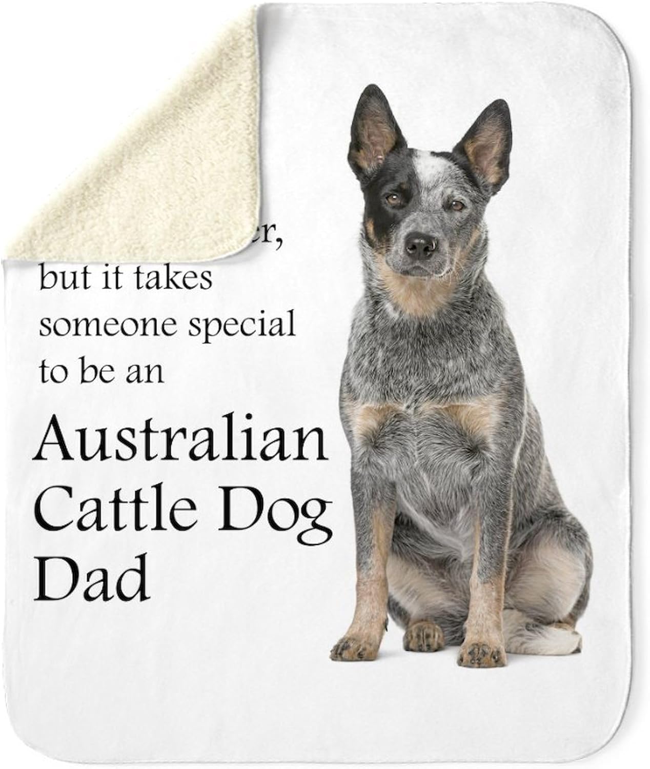 CafePress Cattle Dog Dad Sherpa Fleece Throw Blanket 60" L x 50" W