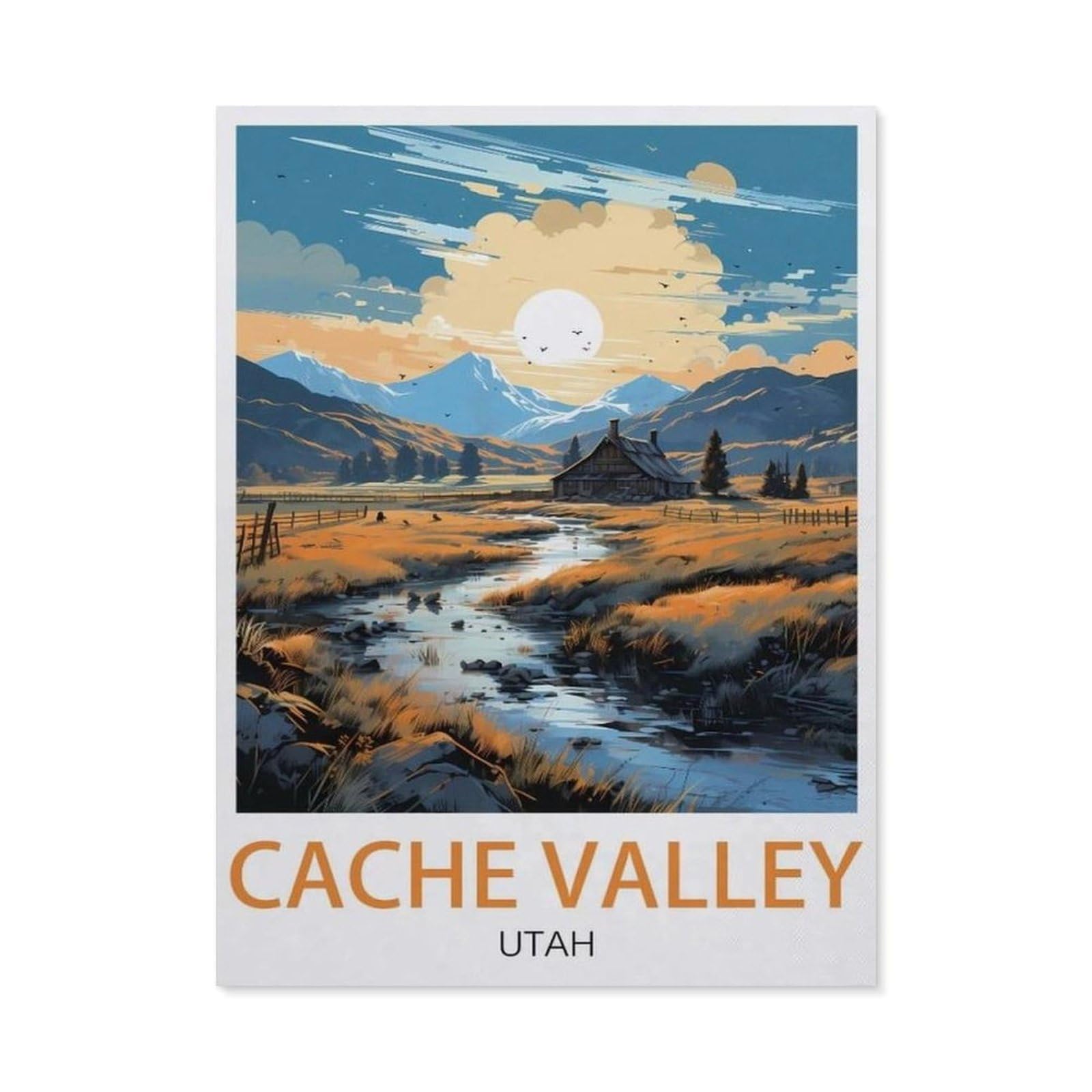 1000Pcs，Cache Valley Utah，Jigsaw Adult Decompression Game Puzzle Students Toy For Children Christmas Birthday Gifts（38x26cm）-AZ22