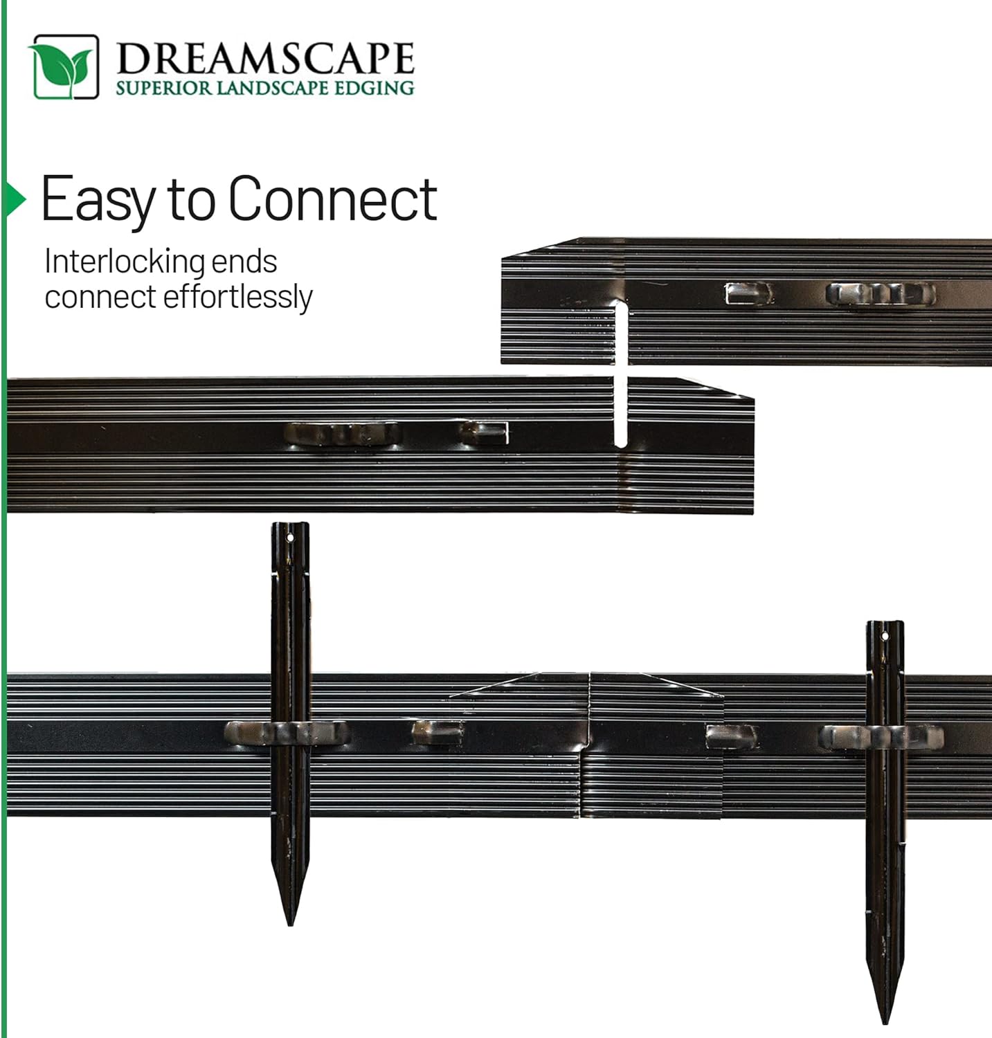 Dreamscape PermLine Aluminum Landscape Edging - 15 Strips, 8ft Each (120 Ft Total), Green Duraflex Professional Quality Landscaping Border, Aluminum Divider for Lawn, Garden, Flowerbed
