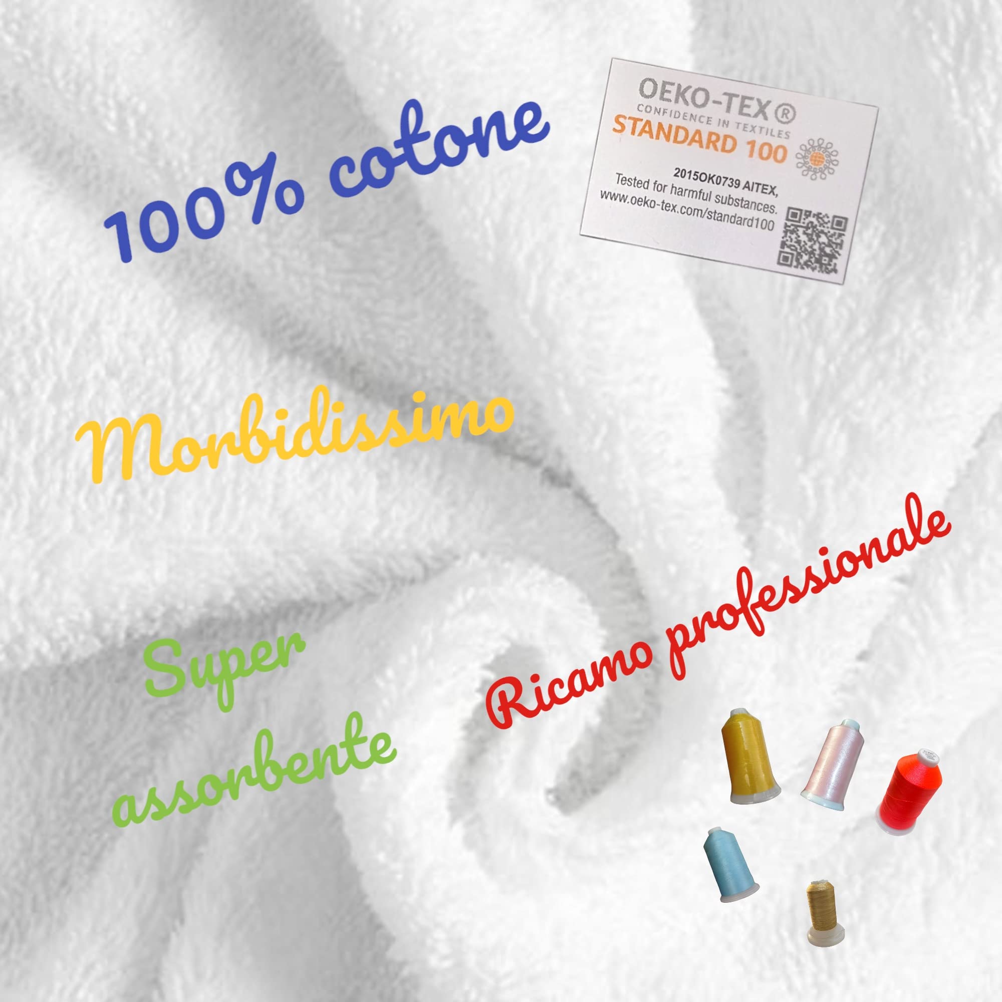 Accappatoio adulto e 2 asciugamani personalizzati con nome. Set accappatoio e asciugamani in spugna di cotone. Unisex Idea regalo