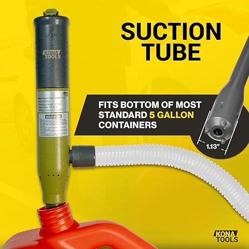 Miniatura 33 de Bomba de transferencia de combustible portátil con manguera de goma KTEP01MRUSB – Batería y USB-C Boquilla de seguridad, manguera resistente