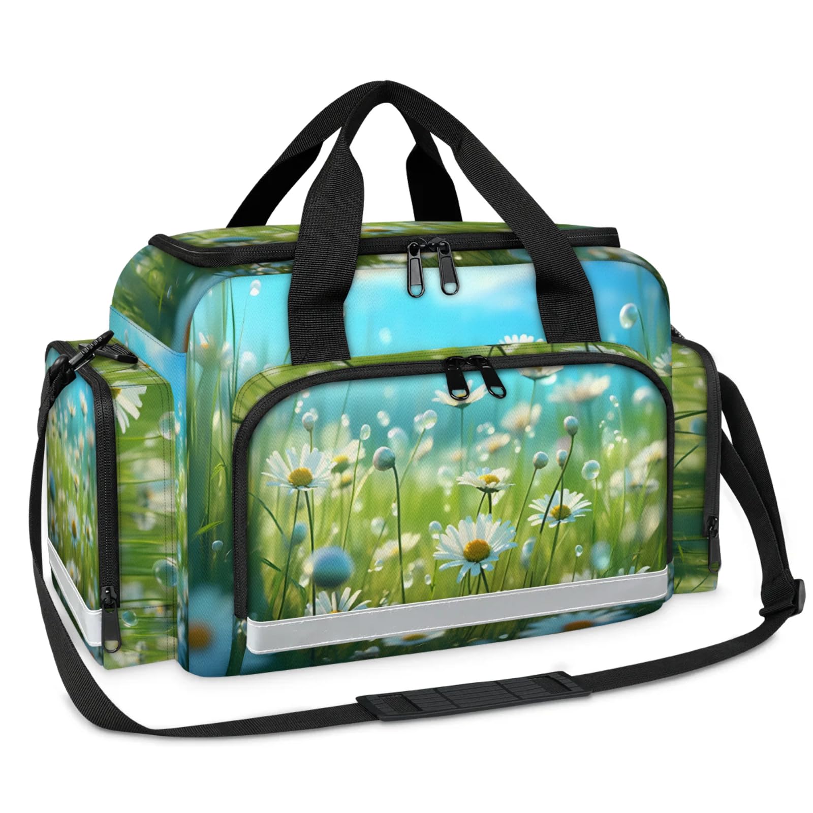 GzLeyigou First Aid Bags Empty, Oil Painting Sunflower Emergency Bag First Aid Kit Multiple Compartment Kit Carrier On Call Trauma Bag For Paramedics Emergency Medical Supplies Kit